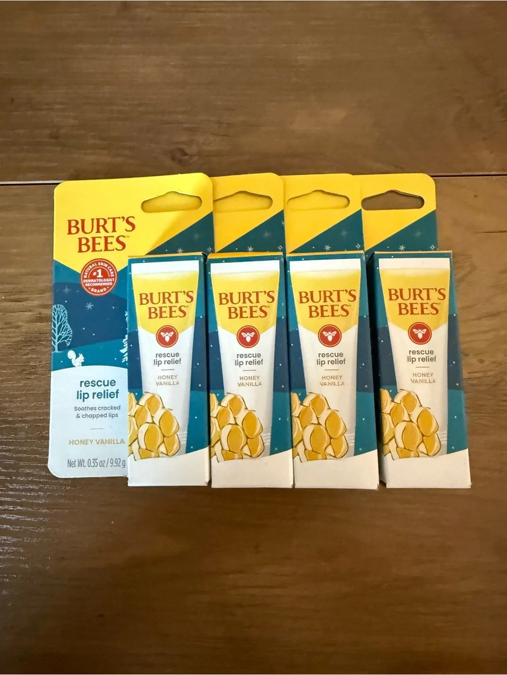 Burt's Bees Rescue Lip Relief Tubes - Yellow and Blue Packaging